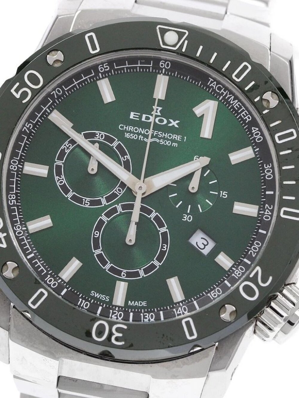 EDOX Chrono Offshore 1 10221 Date Chronograph green Dial Quartz Men's_921137